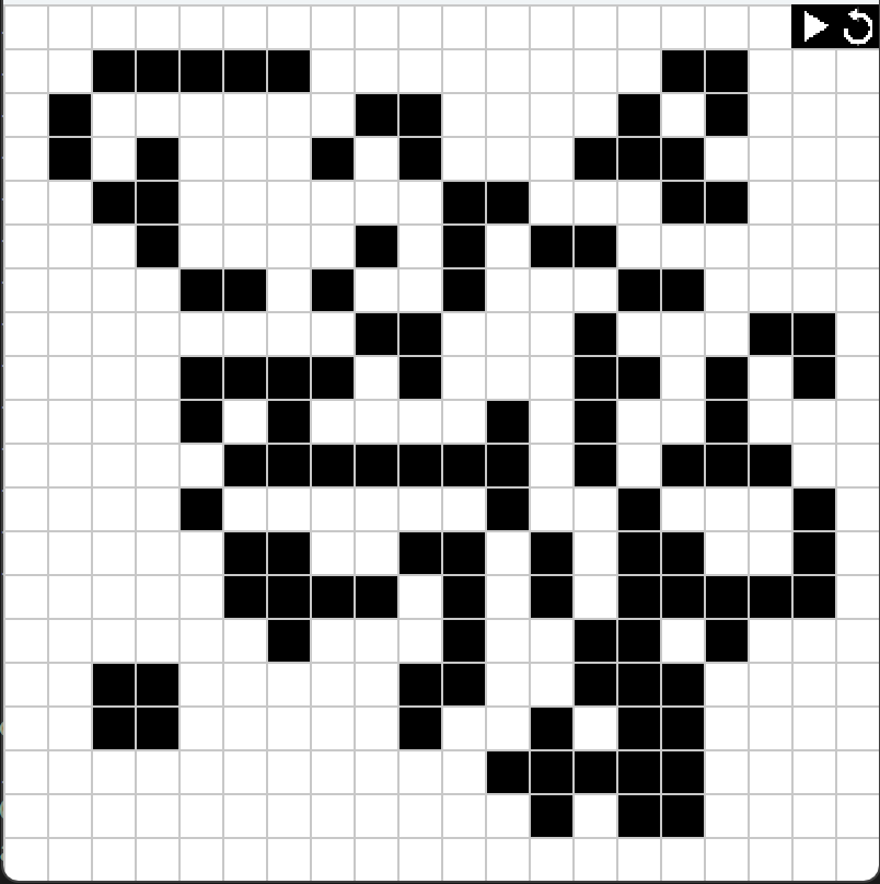 Screenshot of the game of life simulation